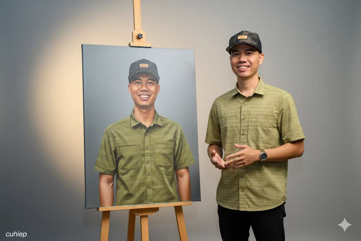 Chân dung nghệ sĩ siêu thực bên bức tự họa – Phong cách điện ảnh 8K - Cho Nam