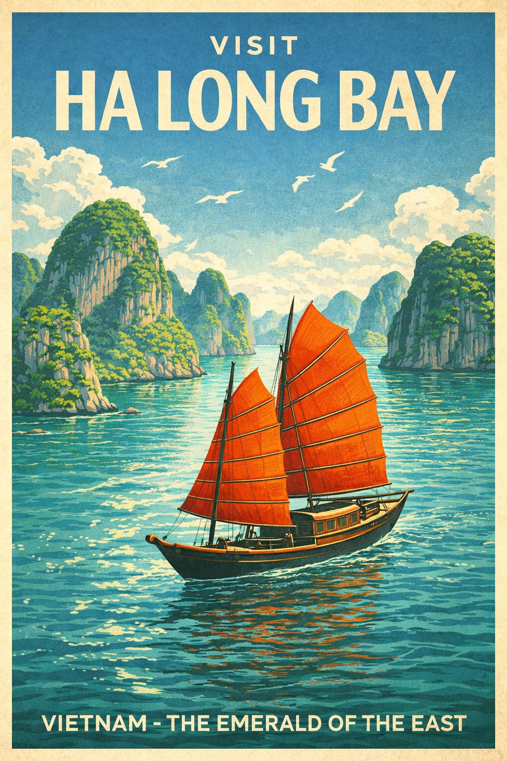 Poster du lịch cổ điển: Việt Nam