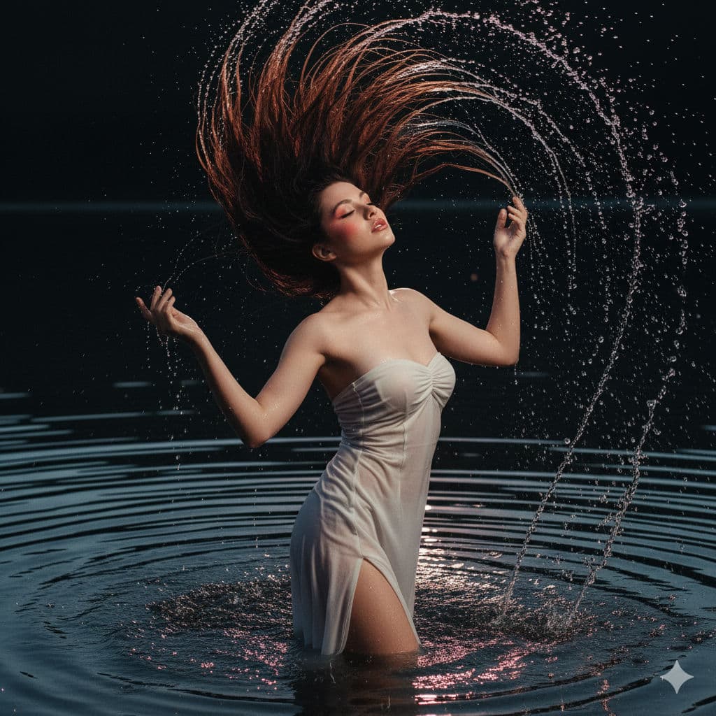 Prompt Nàng Thơ Siêu Thực | Ảnh Nghệ Thuật Điện Ảnh Hồ Nước Đêm 8K